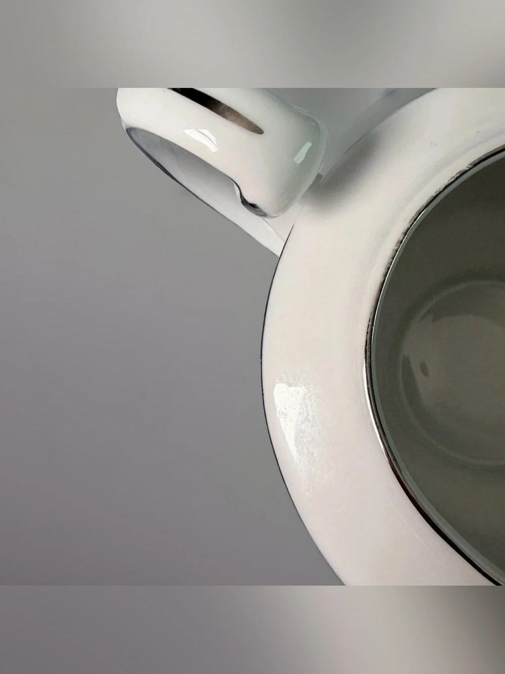 Vintage Creamer Sone China Japan Moderne 2467 Platinum Trim White Floral Scroll